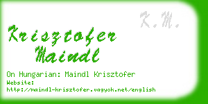 krisztofer maindl business card